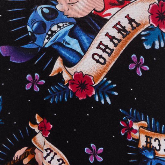 Torrid Size 3 (22/24W) Disney Lilo & Stitch Tattoo Handkerchief Skater Dress NWT - Picture 3 of 13
